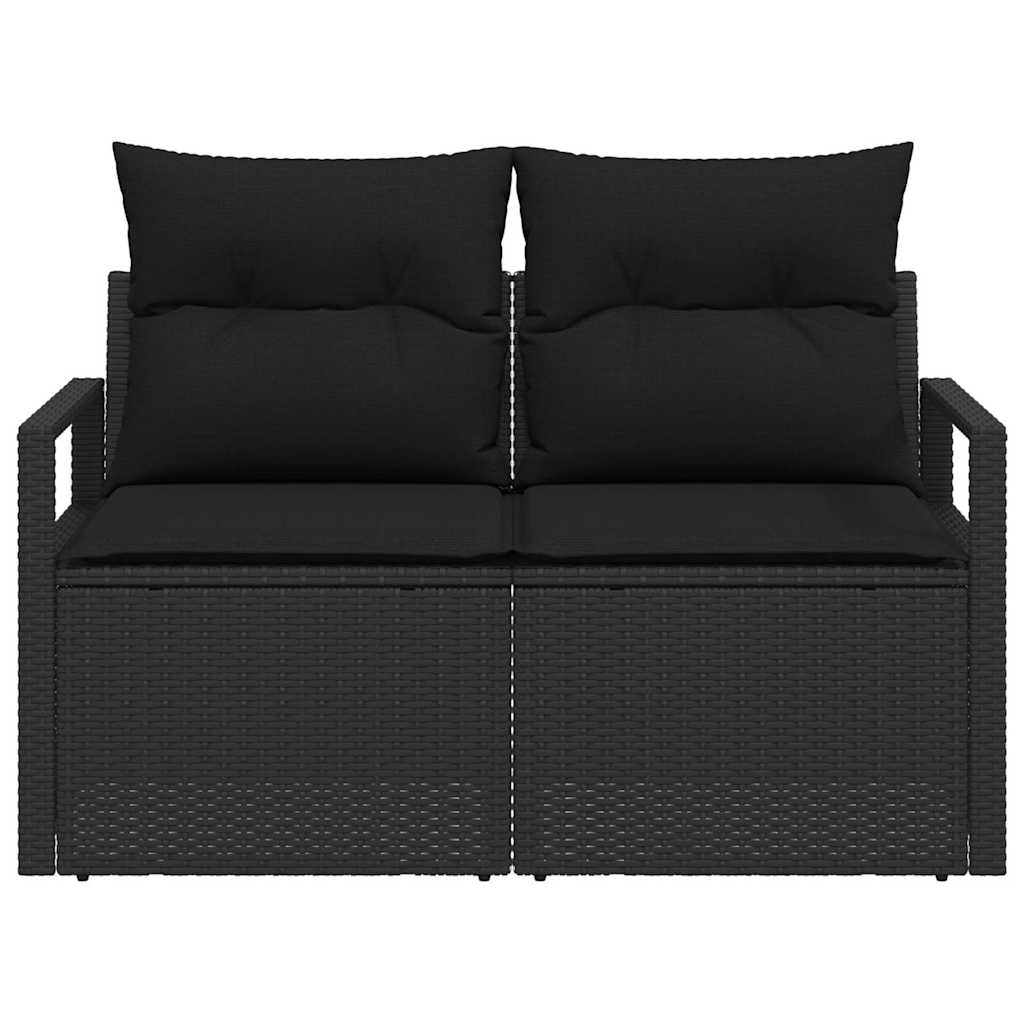 Gartensofa mit Kissen Schwarz 120 x 62 x 69cm Poly-Rattan